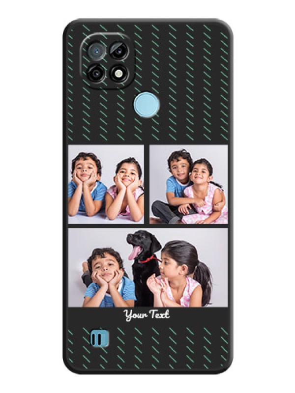 Custom Cross Dotted Pattern with 2 Image Holder  on Personalised Space Black Soft Matte Cases - Realme C21