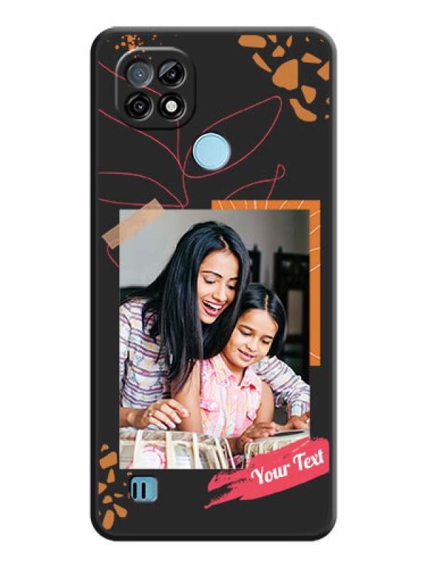 Custom Orange Photo Frame on Space Black Custom Soft Matte Phone Back Cover - Realme C21