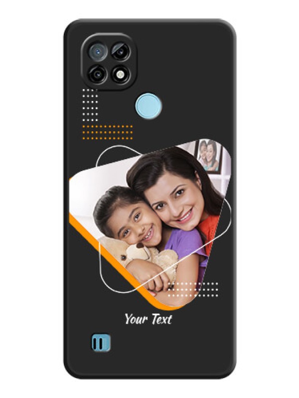 Custom Yellow Triangle on Photo on Space Black Soft Matte Phone Cover - Realme C21