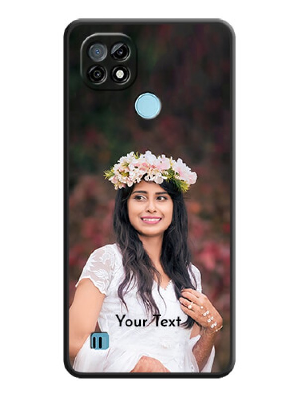 Custom Full Single Pic Upload With Text On Space Black Personalized Soft Matte Phone Covers -Realme C21
