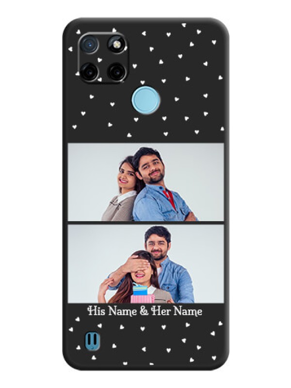 Custom Miniature Love Symbols with Name on Space Black Custom Soft Matte Back Cover - Realme C21Y