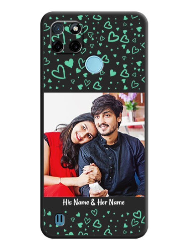 Custom Sea Green Indefinite Love Pattern on Photo on Space Black Soft Matte Mobile Cover - Realme C21Y