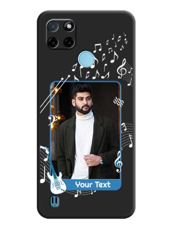 Custom Musical Theme Design with Text on Photo on Space Black Soft Matte Mobile Case - Realme C21Y