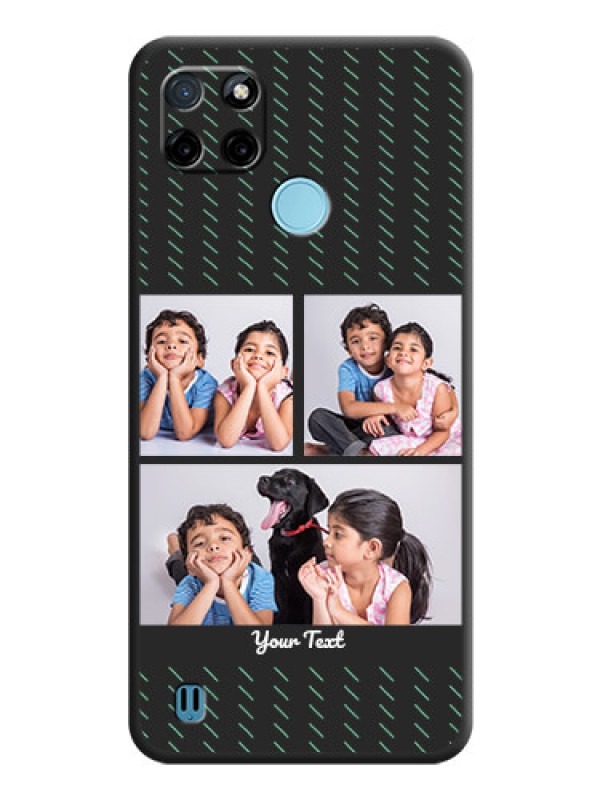 Custom Cross Dotted Pattern with 2 Image Holder  on Personalised Space Black Soft Matte Cases - Realme C21Y