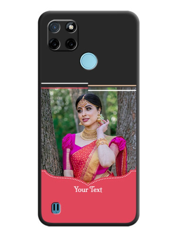 Custom Classic Plain Design with Name on Photo on Space Black Soft Matte Phone Cover - Realme C21Y