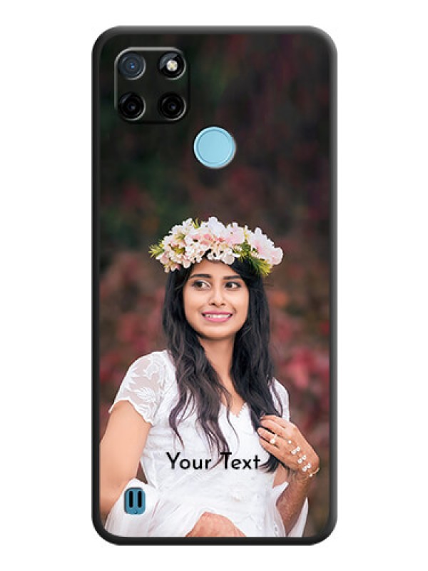 Custom Full Single Pic Upload With Text On Space Black Personalized Soft Matte Phone Covers -Realme C21Y