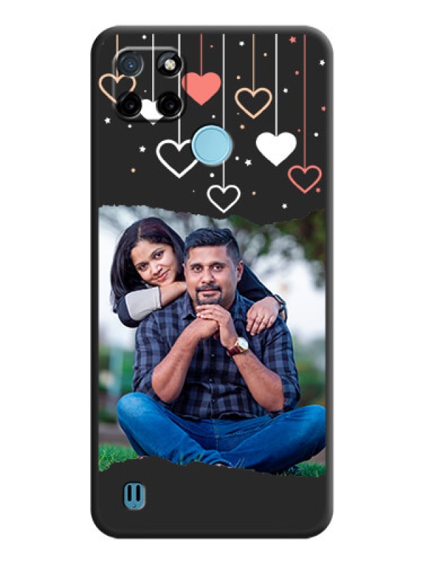 Custom Love Hangings with Splash Wave Picture on Space Black Custom Soft Matte Phone Back Cover - Realme C25_Y