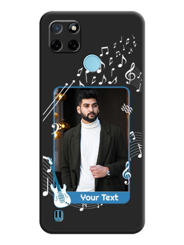 Custom Musical Theme Design with Text on Photo on Space Black Soft Matte Mobile Case - Realme C25_Y