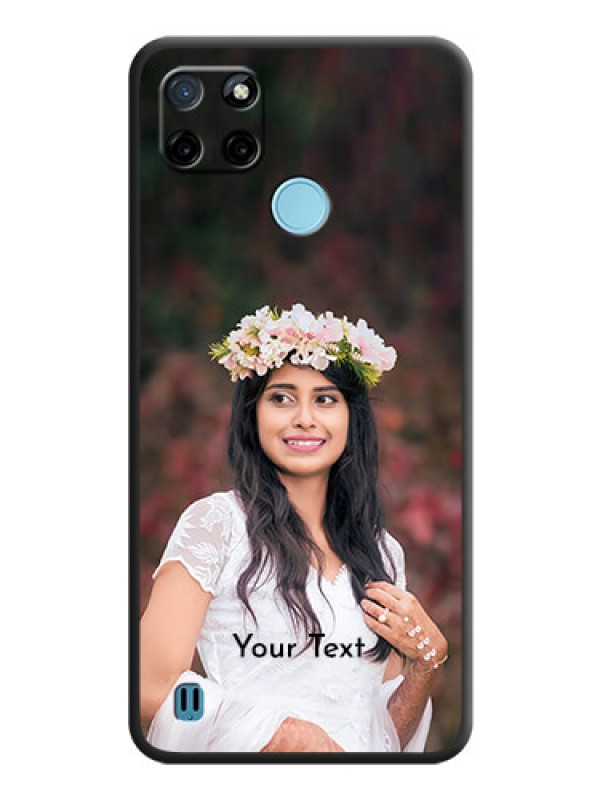 Custom Full Single Pic Upload With Text On Space Black Personalized Soft Matte Phone Covers -Realme C25_Y