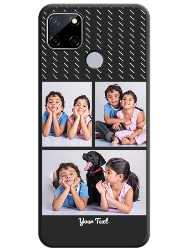 Custom Cross Dotted Pattern with 2 Image Holder  on Personalised Space Black Soft Matte Cases - Realme C25s