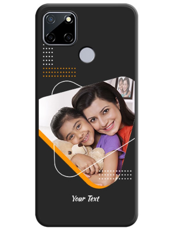 Custom Yellow Triangle on Photo on Space Black Soft Matte Phone Cover - Realme C25s