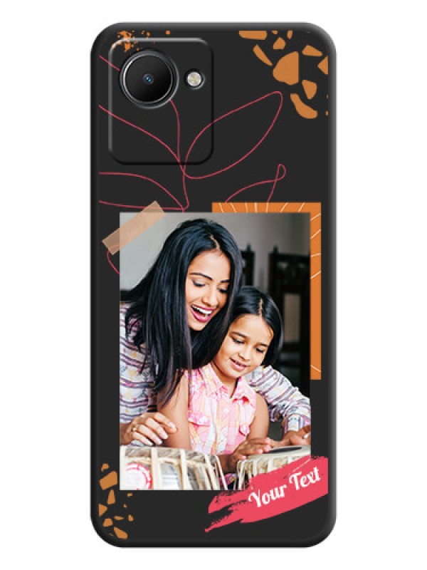 Custom Orange Photo Frame on Space Black Custom Soft Matte Phone Back Cover - Realme C30
