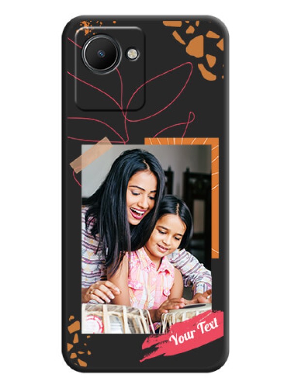 Custom Orange Photo Frame on Space Black Custom Soft Matte Phone Back Cover - Realme C30s