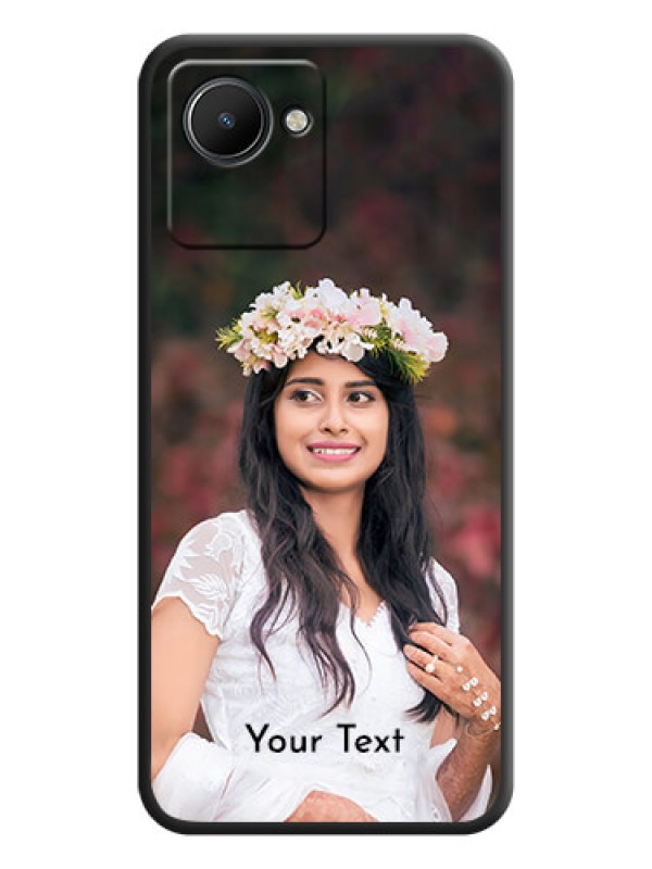 Custom Full Single Pic Upload With Text On Space Black Personalized Soft Matte Phone Covers -Realme C30S