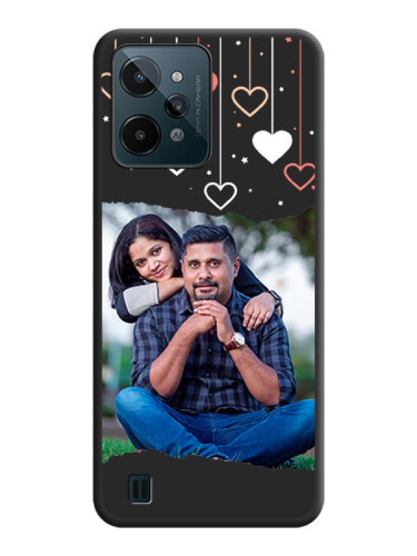 Custom Love Hangings with Splash Wave Picture on Space Black Custom Soft Matte Phone Back Cover - Realme C31