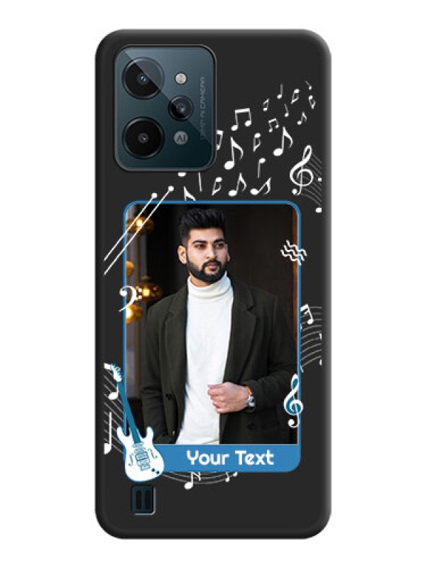Custom Musical Theme Design with Text on Photo on Space Black Soft Matte Mobile Case - Realme C31