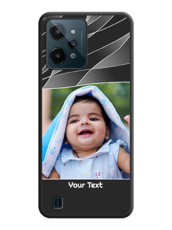 Custom Mixed Wave Lines on Photo on Space Black Soft Matte Mobile Cover - Realme C31