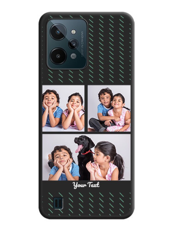 Custom Cross Dotted Pattern with 2 Image Holder  on Personalised Space Black Soft Matte Cases - Realme C31