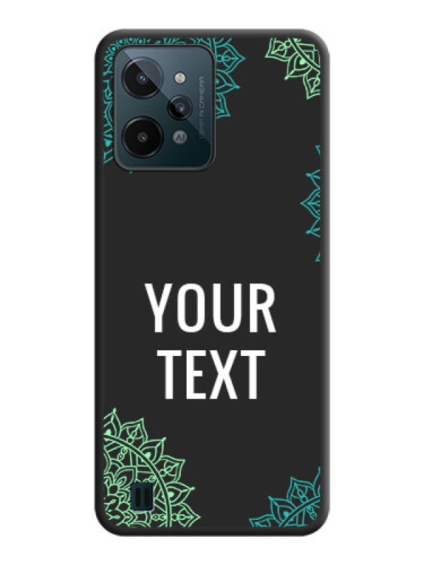 Custom Your Name with Floral Design on Space Black Custom Soft Matte Back Cover - Realme C31