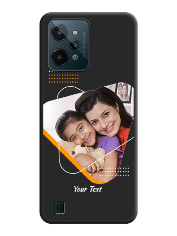 Custom Yellow Triangle on Photo on Space Black Soft Matte Phone Cover - Realme C31
