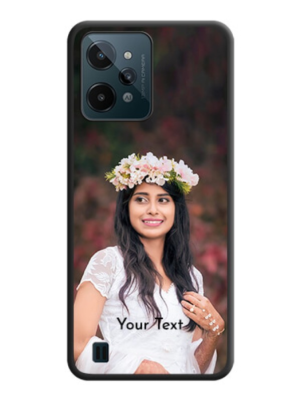 Custom Full Single Pic Upload With Text On Space Black Personalized Soft Matte Phone Covers -Realme C31