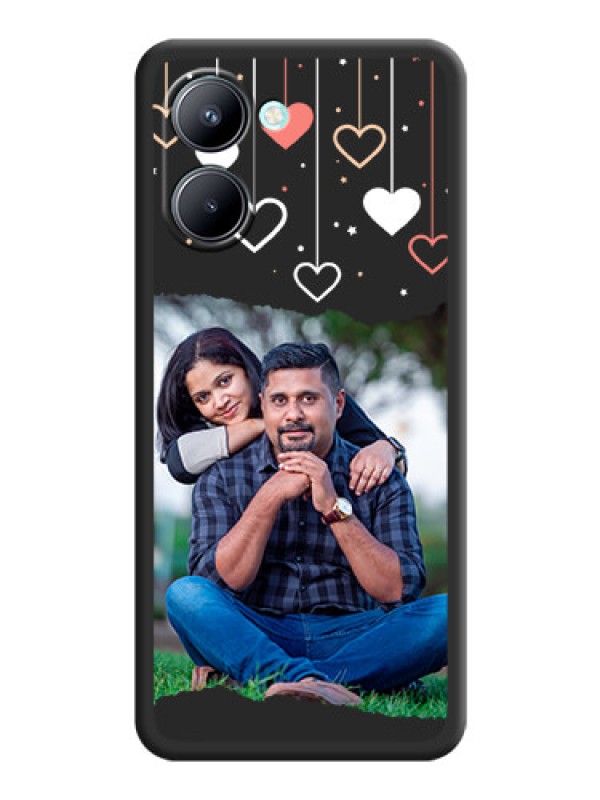 Custom Love Hangings with Splash Wave Picture on Space Black Custom Soft Matte Phone Back Cover - Realme C33 2023