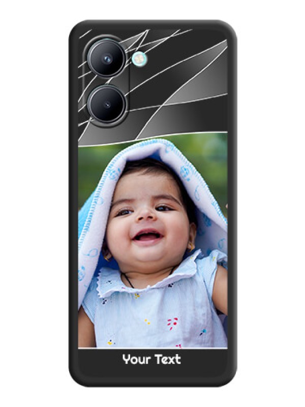 Custom Mixed Wave Lines on Photo on Space Black Soft Matte Mobile Cover - Realme C33 2023