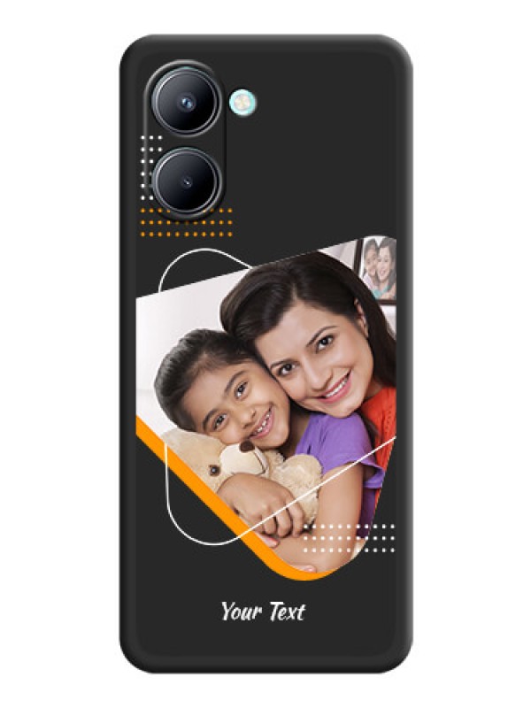 Custom Yellow Triangle on Photo on Space Black Soft Matte Phone Cover - Realme C33 2023