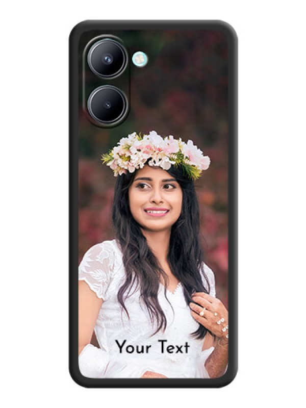 Custom Full Single Pic Upload With Text On Space Black Personalized Soft Matte Phone Covers -Realme C33 2023