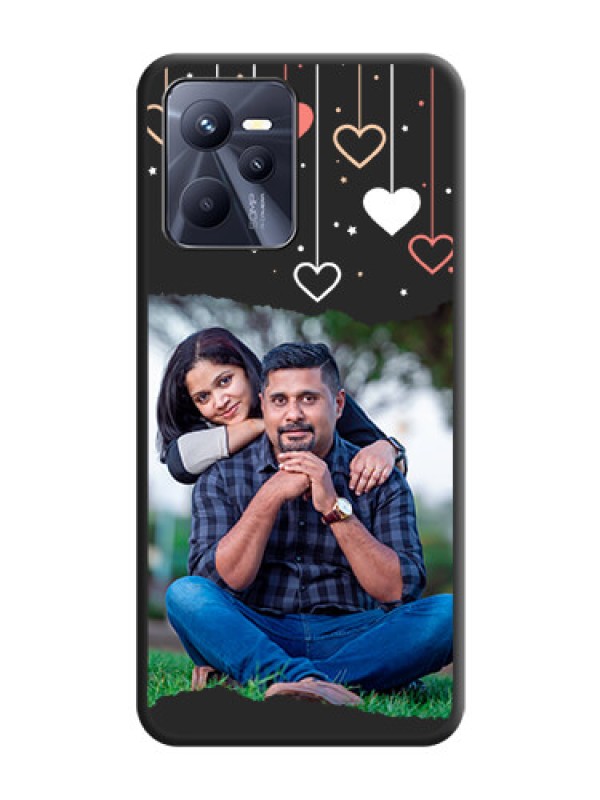 Custom Love Hangings with Splash Wave Picture on Space Black Custom Soft Matte Phone Back Cover - Realme C35