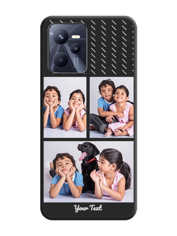Custom Cross Dotted Pattern with 2 Image Holder  on Personalised Space Black Soft Matte Cases - Realme C35