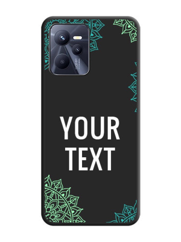 Custom Your Name with Floral Design on Space Black Custom Soft Matte Back Cover - Realme C35