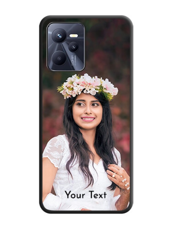 Custom Full Single Pic Upload With Text On Space Black Personalized Soft Matte Phone Covers -Realme C35