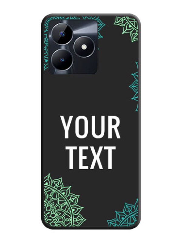 Custom Your Name with Floral Design on Space Black Custom Soft Matte Back Cover - Realme C31