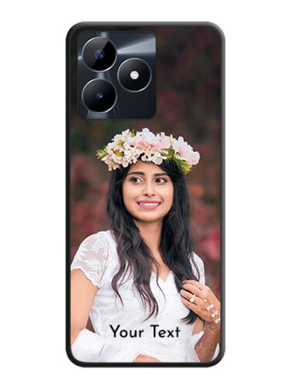 Custom Full Single Pic Upload With Text On Space Black Personalized Soft Matte Phone Covers - Realme C31