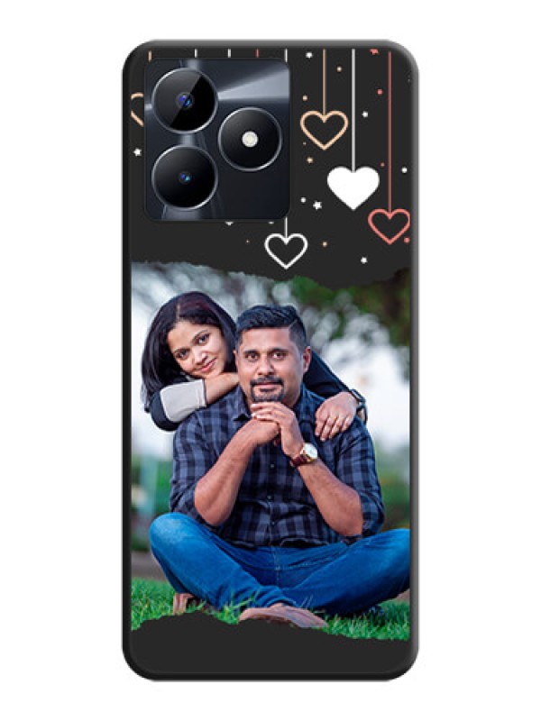 Custom Love Hangings with Splash Wave Picture on Space Black Custom Soft Matte Phone Back Cover - Realme C53