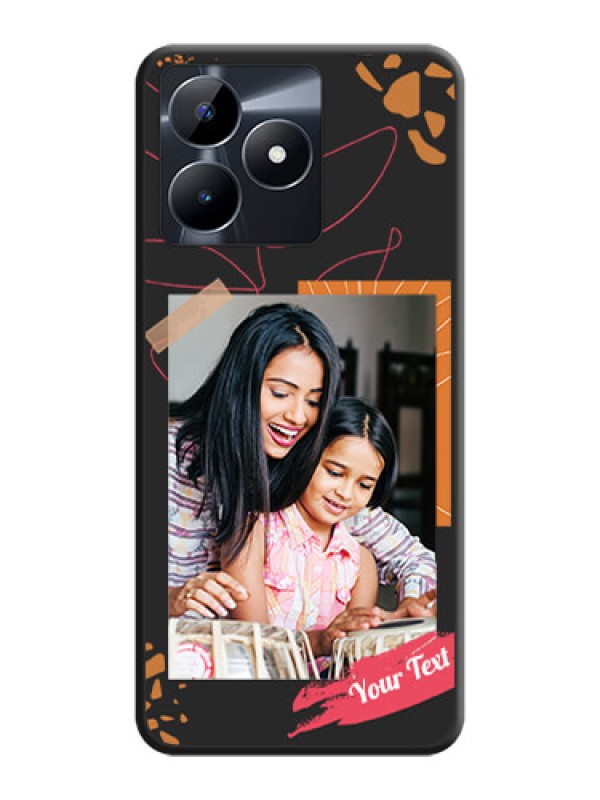 Custom Orange Photo Frame on Space Black Custom Soft Matte Phone Back Cover - Realme C53