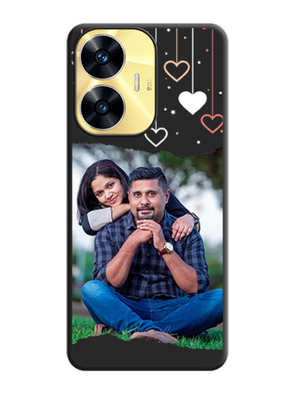Custom Love Hangings with Splash Wave Picture on Space Black Custom Soft Matte Phone Back Cover - Realme C55