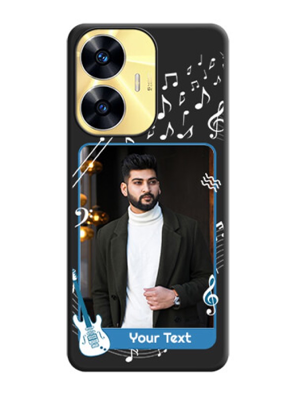Custom Musical Theme Design with Text on Photo on Space Black Soft Matte Mobile Case - Realme C55