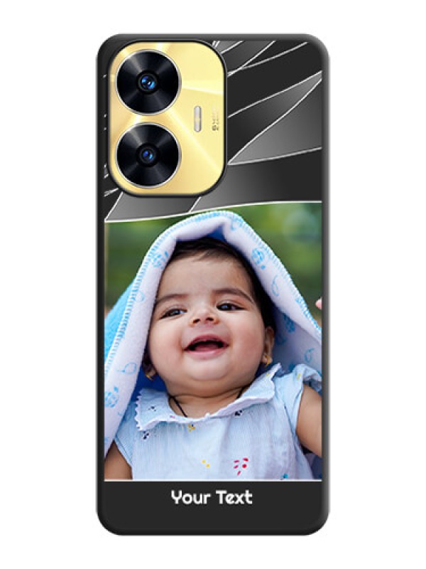 Custom Mixed Wave Lines on Photo on Space Black Soft Matte Mobile Cover - Realme C55
