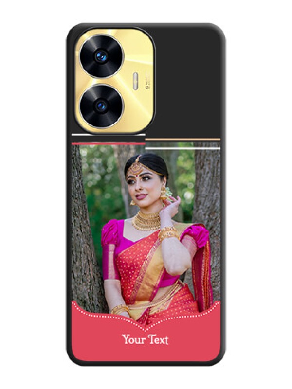 Custom Classic Plain Design with Name on Photo on Space Black Soft Matte Phone Cover - Realme C55