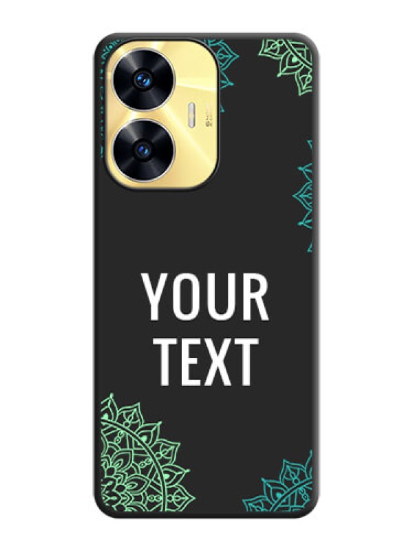 Custom Your Name with Floral Design on Space Black Custom Soft Matte Back Cover - Realme C55