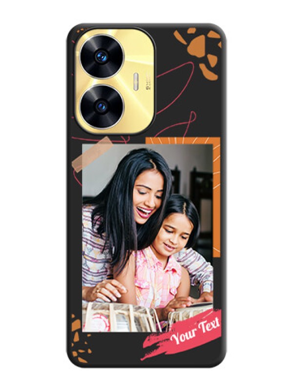 Custom Orange Photo Frame on Space Black Custom Soft Matte Phone Back Cover - Realme C55
