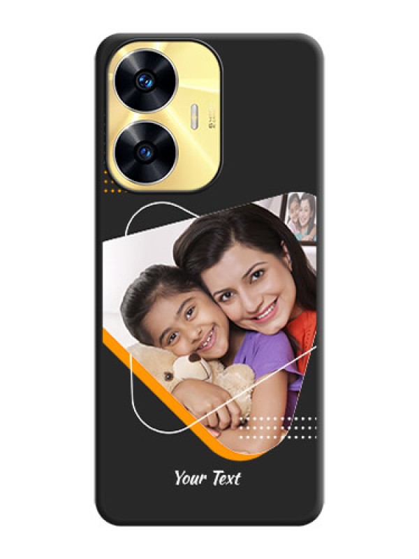 Custom Yellow Triangle on Photo on Space Black Soft Matte Phone Cover - Realme C55
