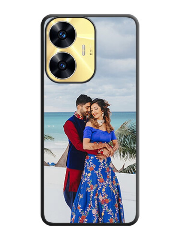 Custom Full Single Pic Upload On Space Black Personalized Soft Matte Phone Covers -Realme C55