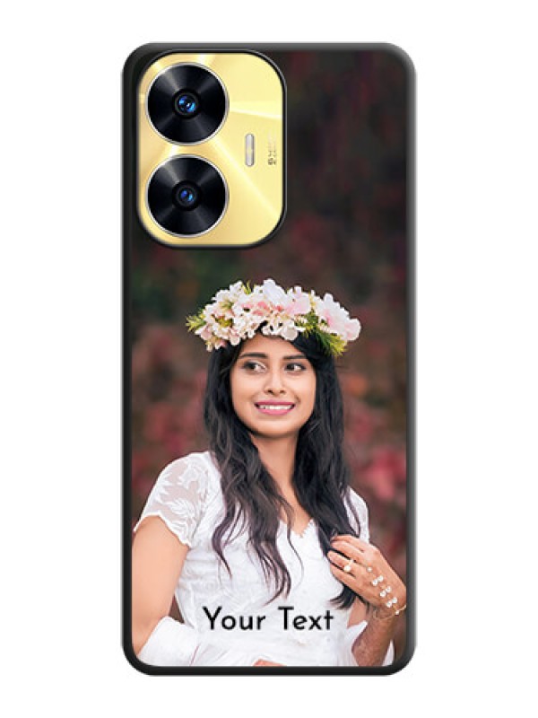 Custom Full Single Pic Upload With Text On Space Black Personalized Soft Matte Phone Covers -Realme C55