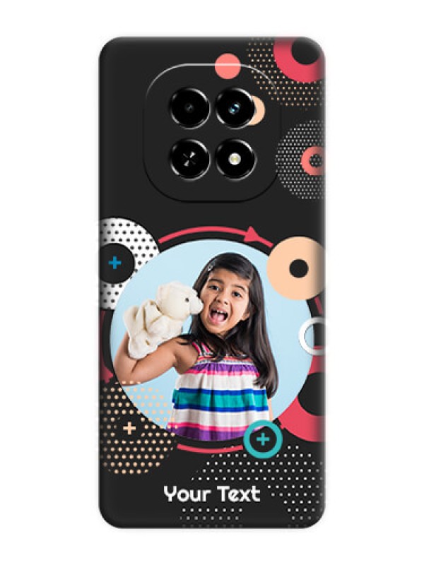 Custom Multicoloured Round Image On Space Black Custom Soft Matte Mobile Back Cover - Realme C63 5G