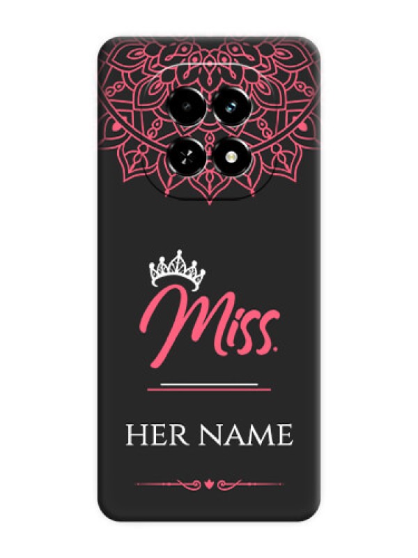 Custom Mrs Name with Floral Design On Space Black Custom Soft Matte Mobile Back Cover - Realme C63 5G