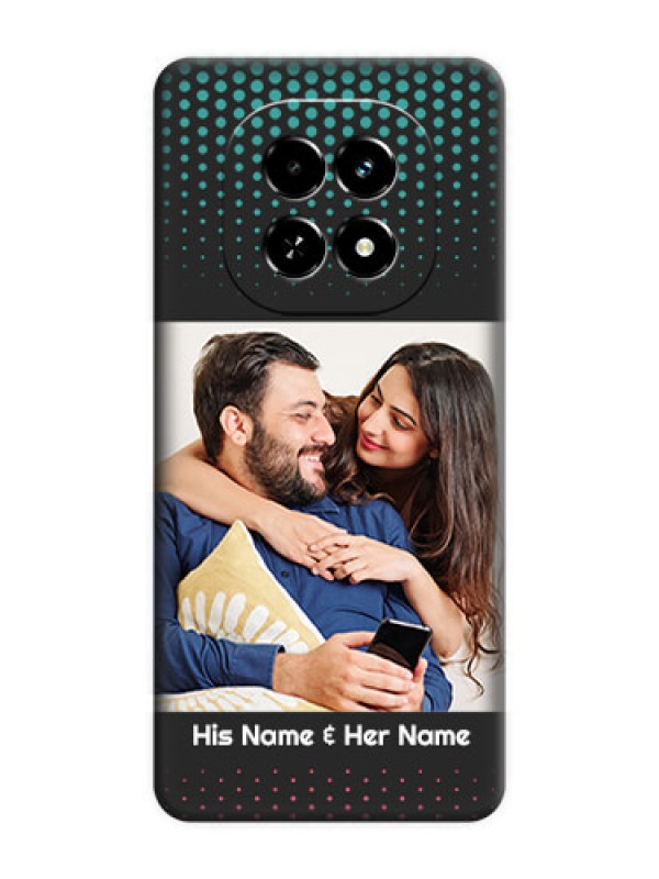 Custom Faded Dots with Grunge Photo Frame and Text On Space Black Custom Soft Matte Mobile Back Cover - Realme C63 5G