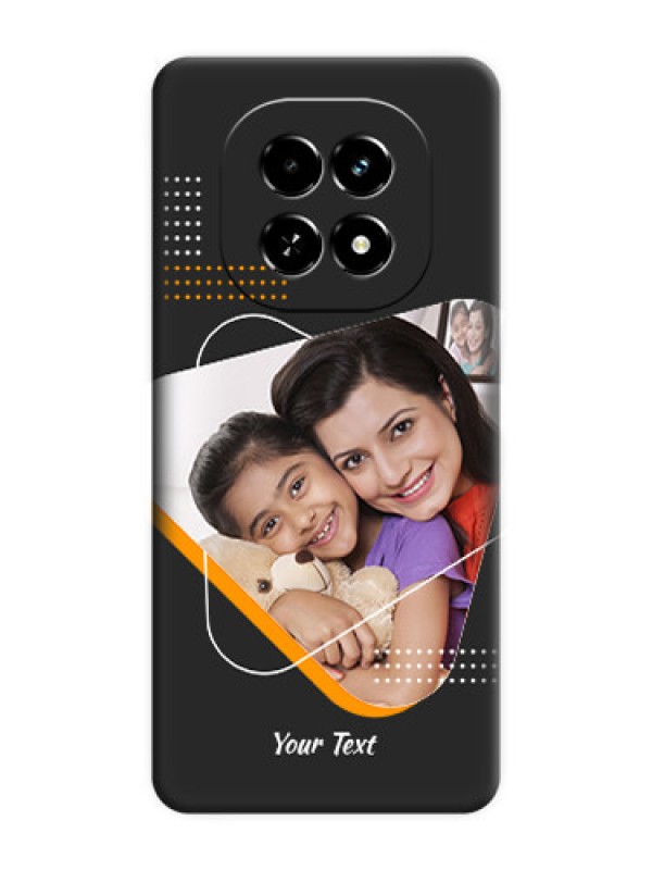 Custom Yellow Triangle on Photo On Space Black Custom Soft Matte Mobile Back Cover - Realme C63 5G